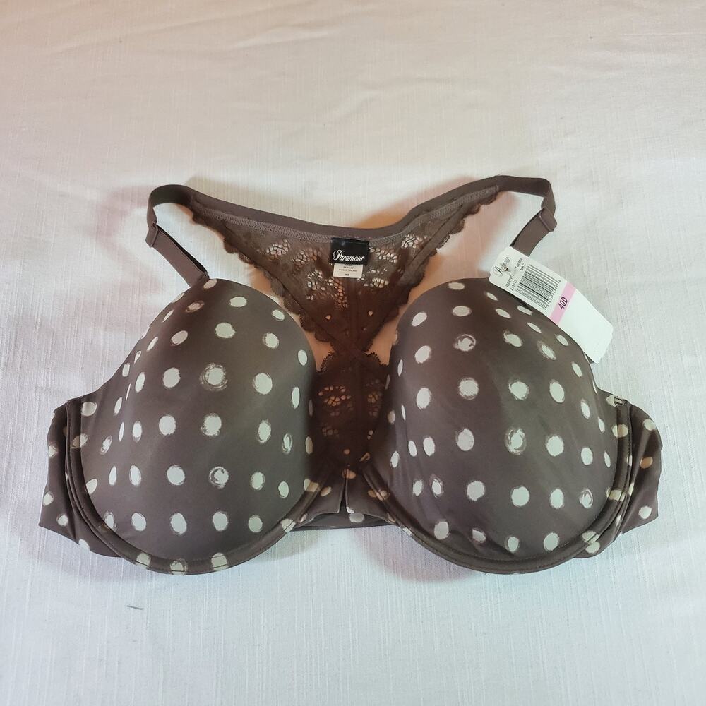 Paramour Womens Size 40D Full Coverage Bra Underwire Padded T-Shirt Brown